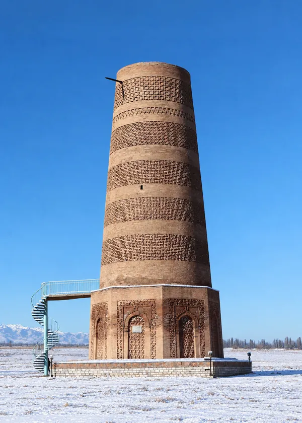 Torre di Burana in inverno: sono conservati l’inquadratura, l’ambiente circostante e tutti i dettagli visibili.